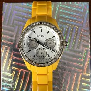 Neon Yellow Fossil Watch